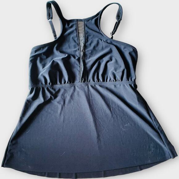 MagicSuit Don't Mesh with Me Colleen Mesh Wire-Free Tankini Top Black Solid 12 - Picture 12 of 12